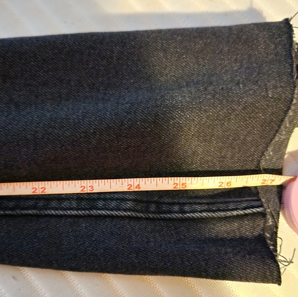 Re/Done Comfort Stretch High Rise 70s Stove Pipe Washed Noir Jeans Size 32 - Picture 16 of 16